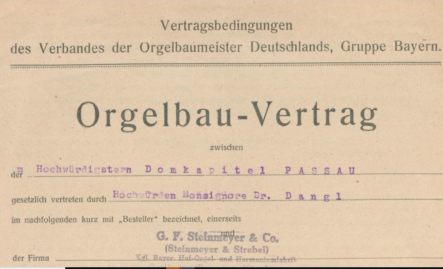Orgelbauvertrag