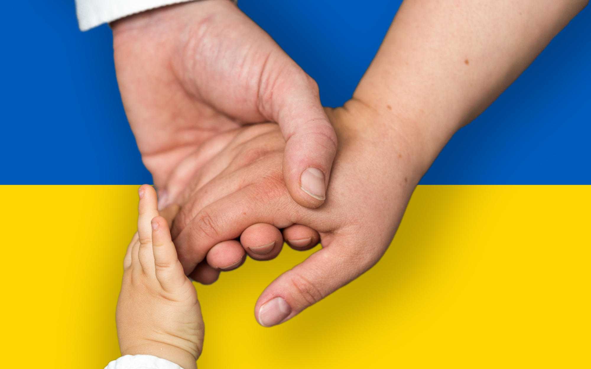 Ukraine Fahne Hände