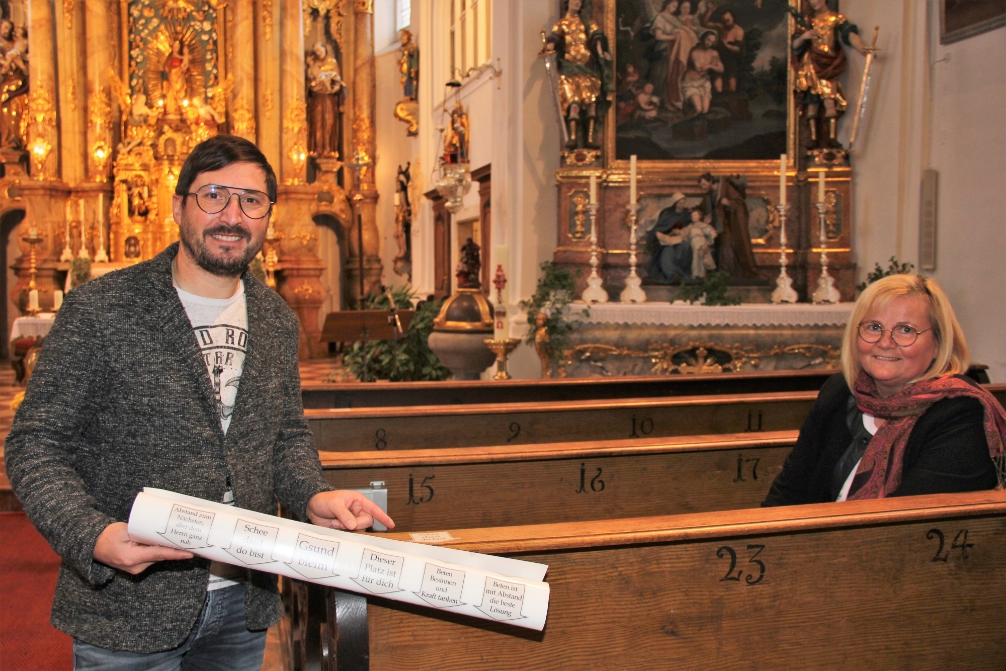 Bp BB Originelle Corona Hinweise Pfarrkirche Mariakirchen Mesnerin 06 11 2020 9