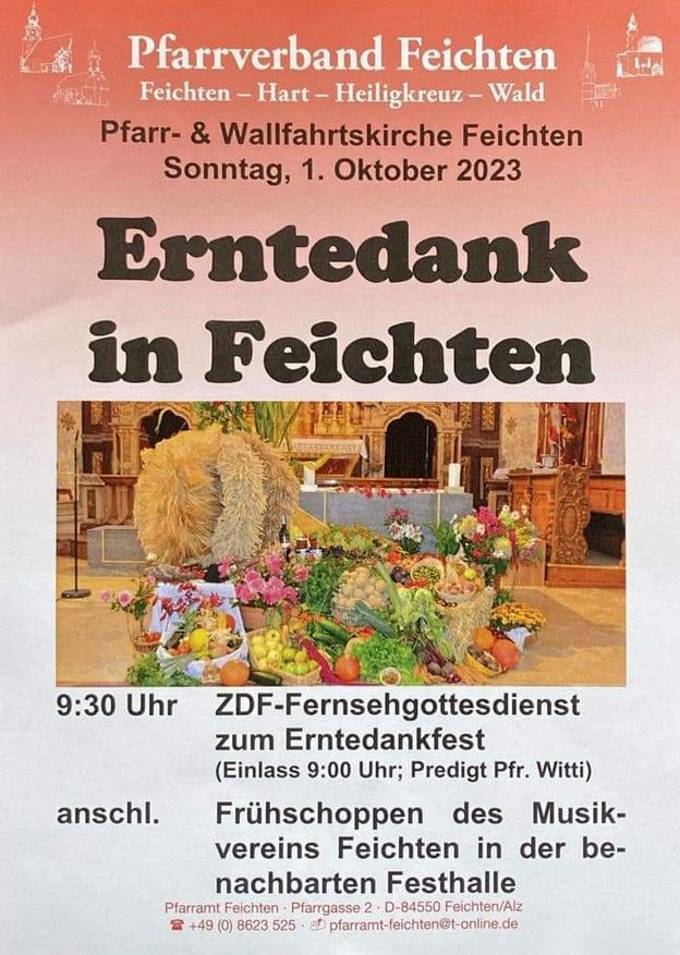 Plakat feichten zdf gottesdienst erntedank
