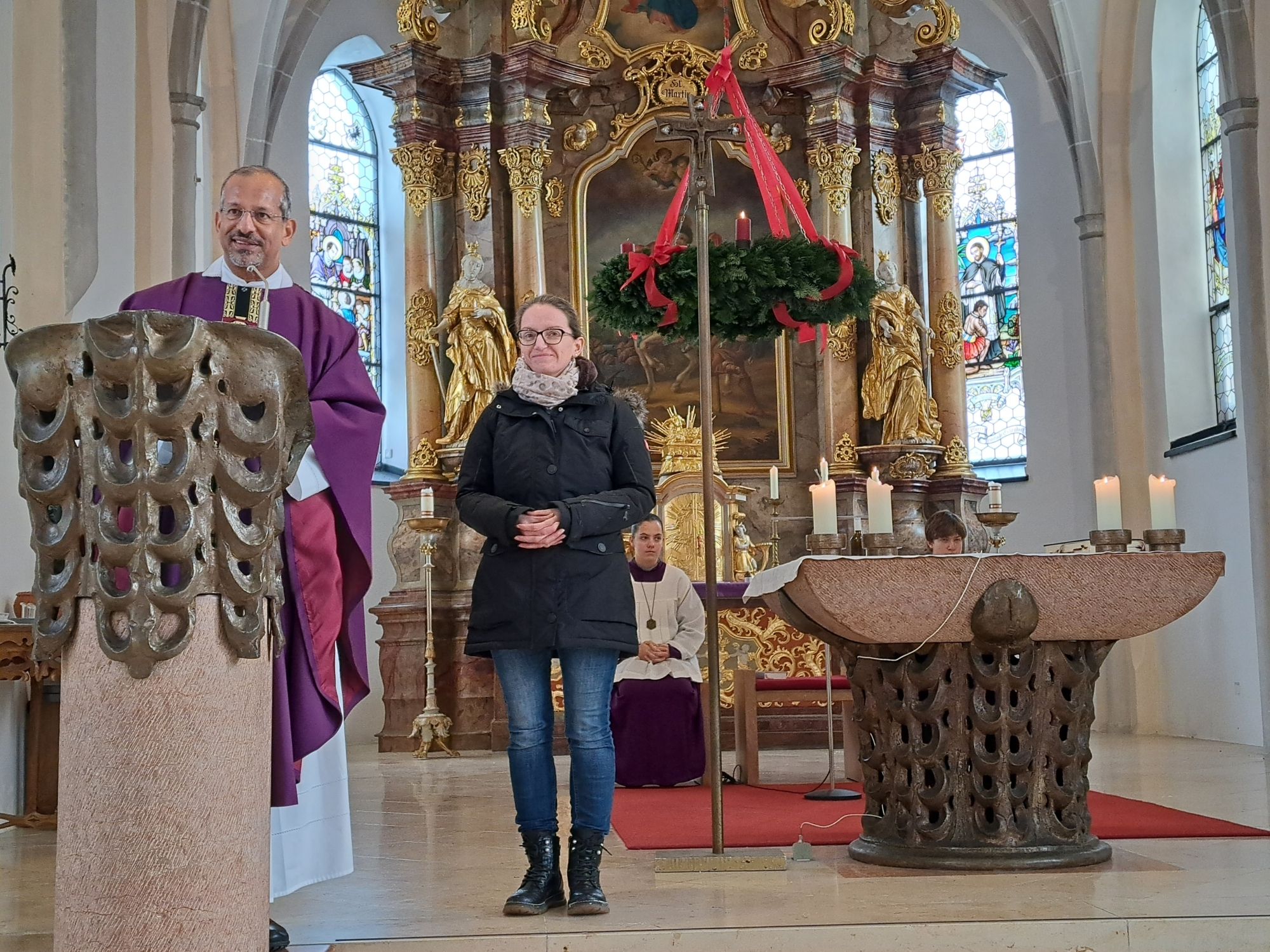 2023 12 03 Segnung Adventskranz Eichendorf Vorstellung Mesnerin Stephanie Altmann AS 20