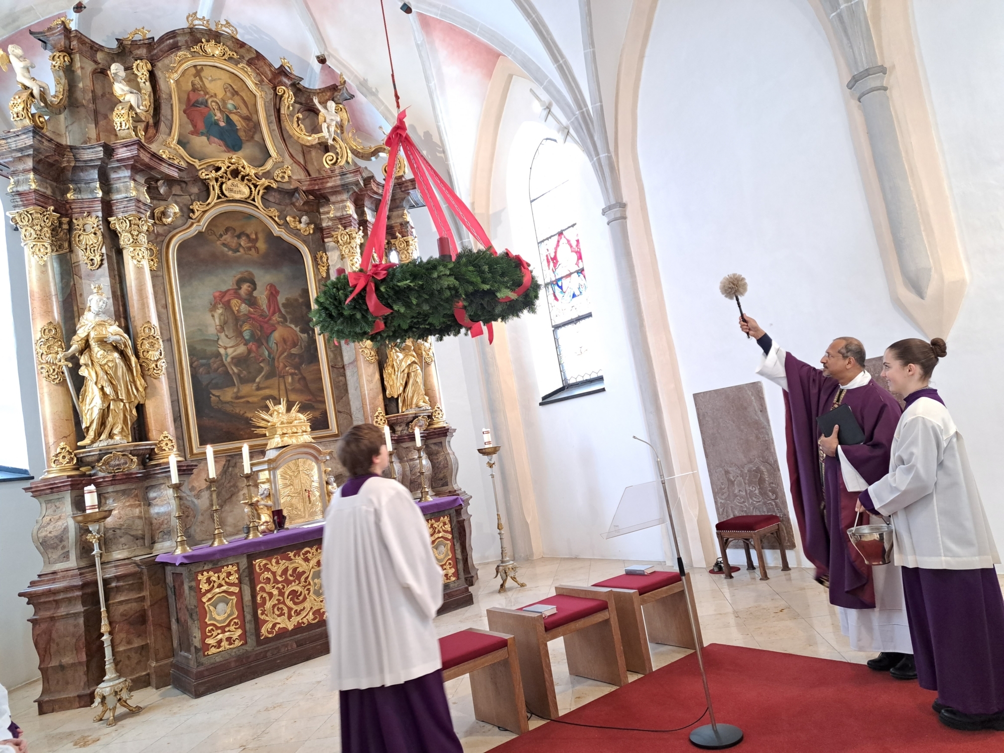 2023 12 03 Segnung Adventskranz Eichendorf Vorstellung Mesnerin Stephanie Altmann AS 46