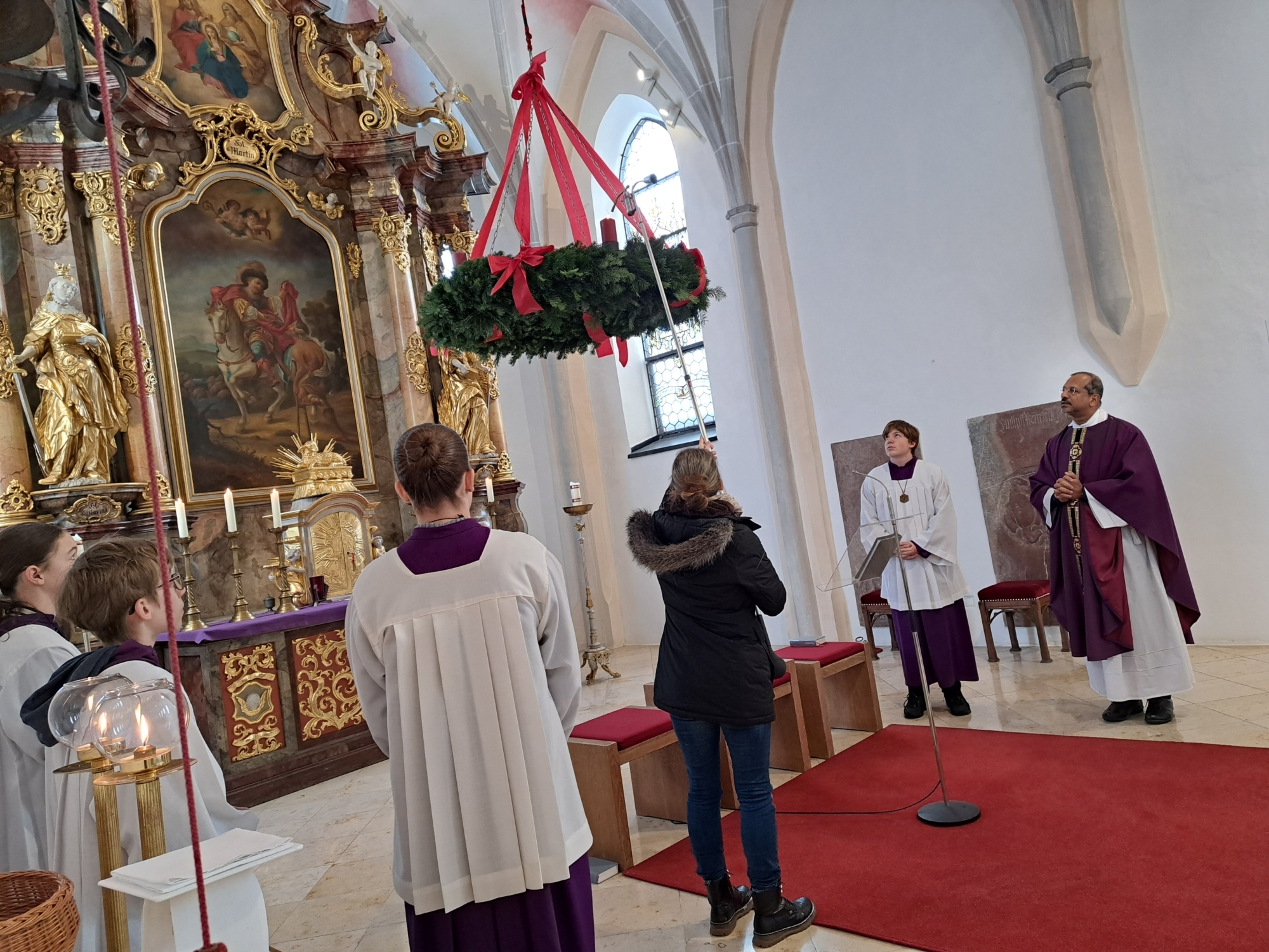 2023 12 03 Segnung Adventskranz Eichendorf Vorstellung Mesnerin Stephanie Altmann AS 52