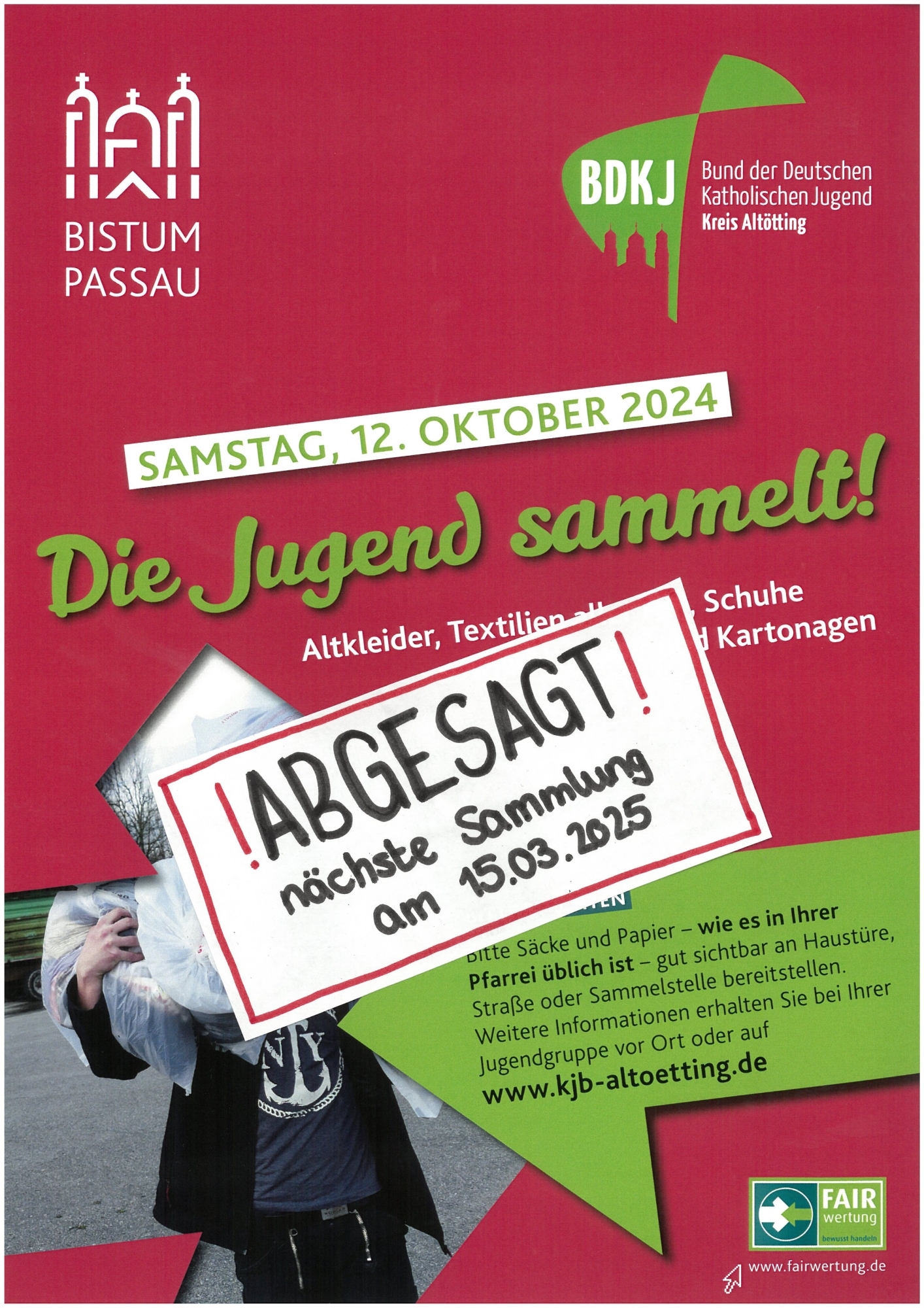 Altkleidersammung abgesagt