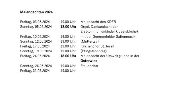 Aoes Maiandachten 2024