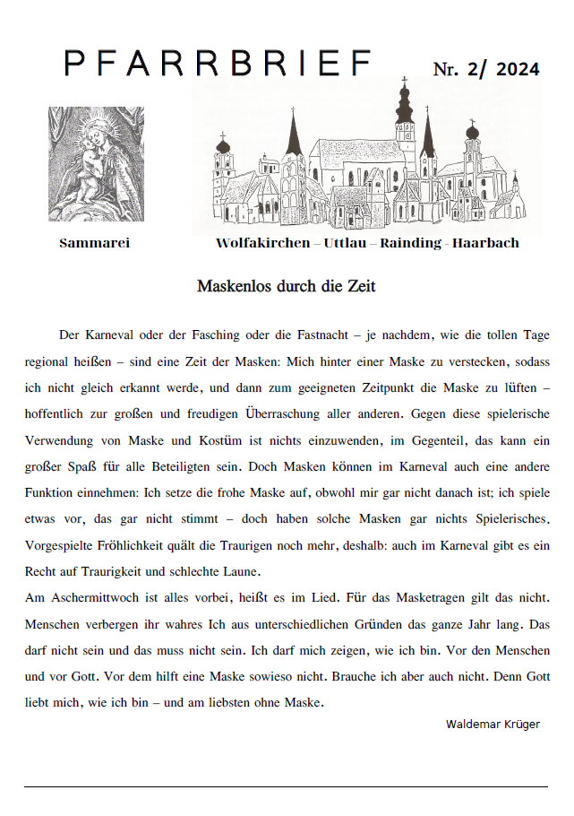 Pfarrbrief Haarbach 2024 2 Titelseite